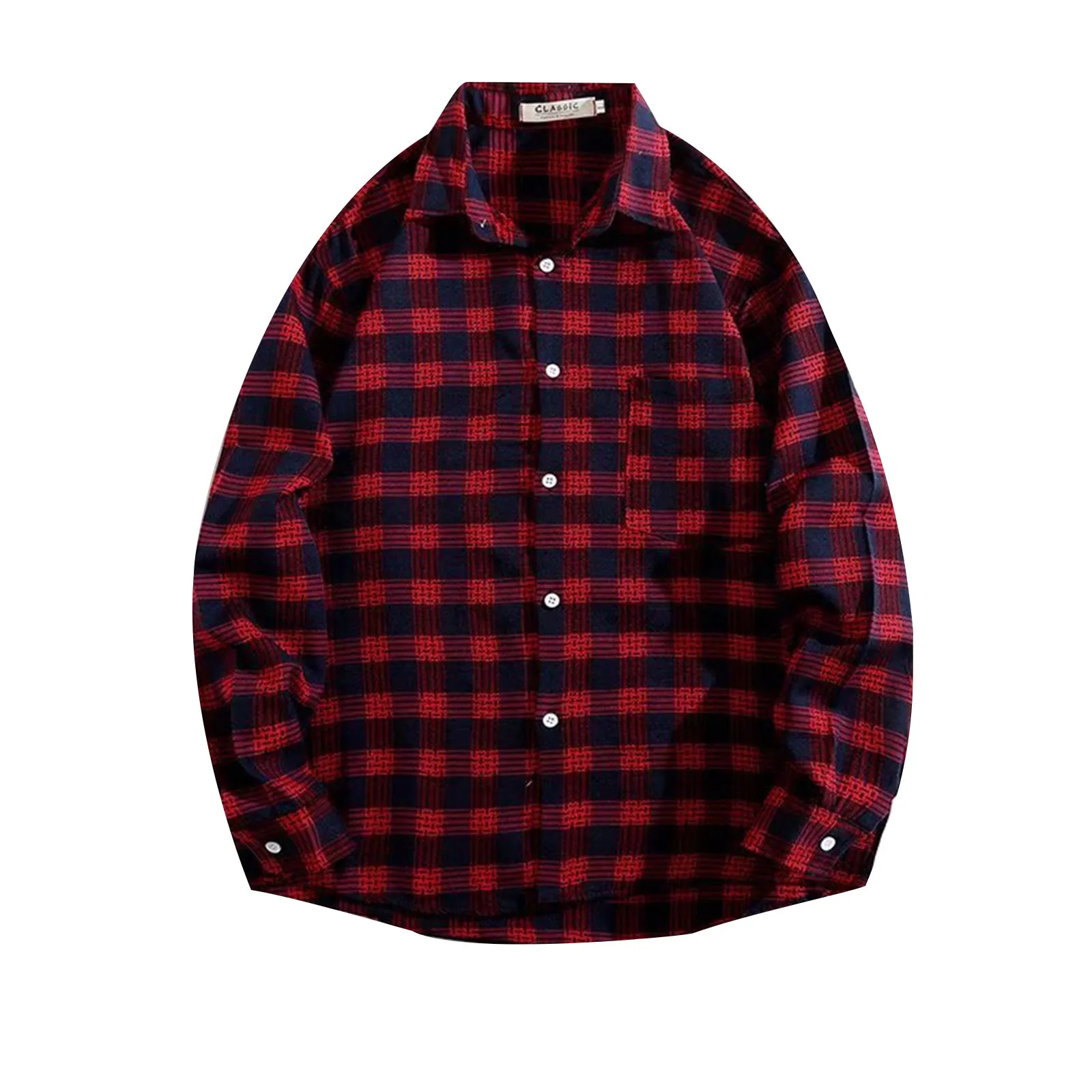 Men Shirt Plaid Flannel Long Sleeve Loose Mens Casual Shirt 2024 Spring Autumn Oversized Business Male Soft Fashion Dress Shirt