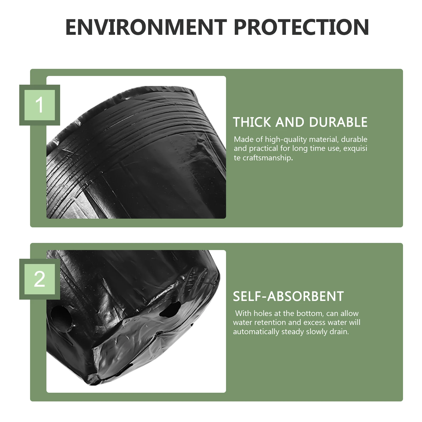 

100pcs Planting Bag Nutrient Bowl Durable Growing Container Water Drainage Garden Balcony Succulents Vegetables