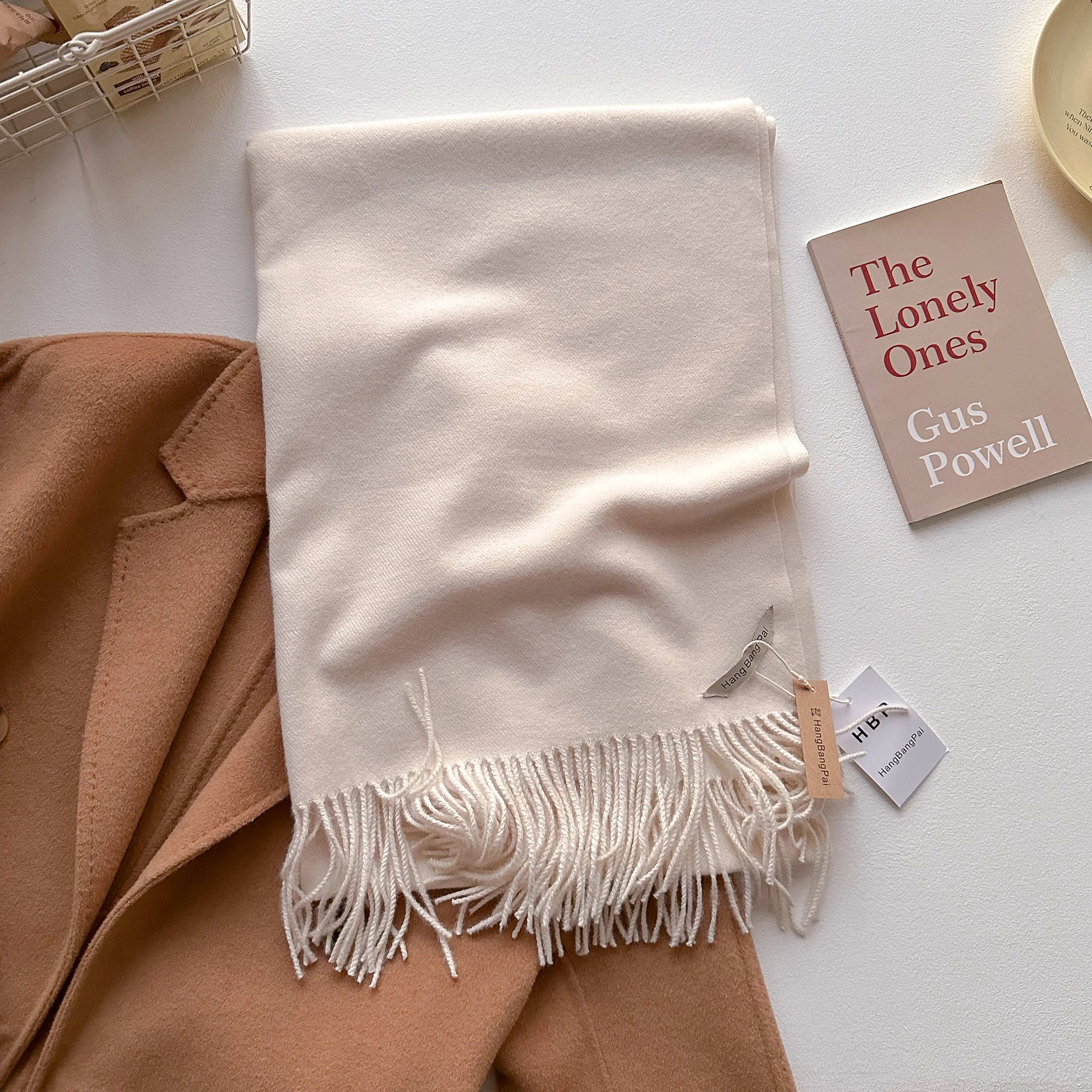 2023 neue Winter Wolle Schal Für Frauen Lange Warme Kaschmir Schals Hijab Solide Dame Schal Wrap Weibliche Pashmina Bandana Kopf schals – Detail 2