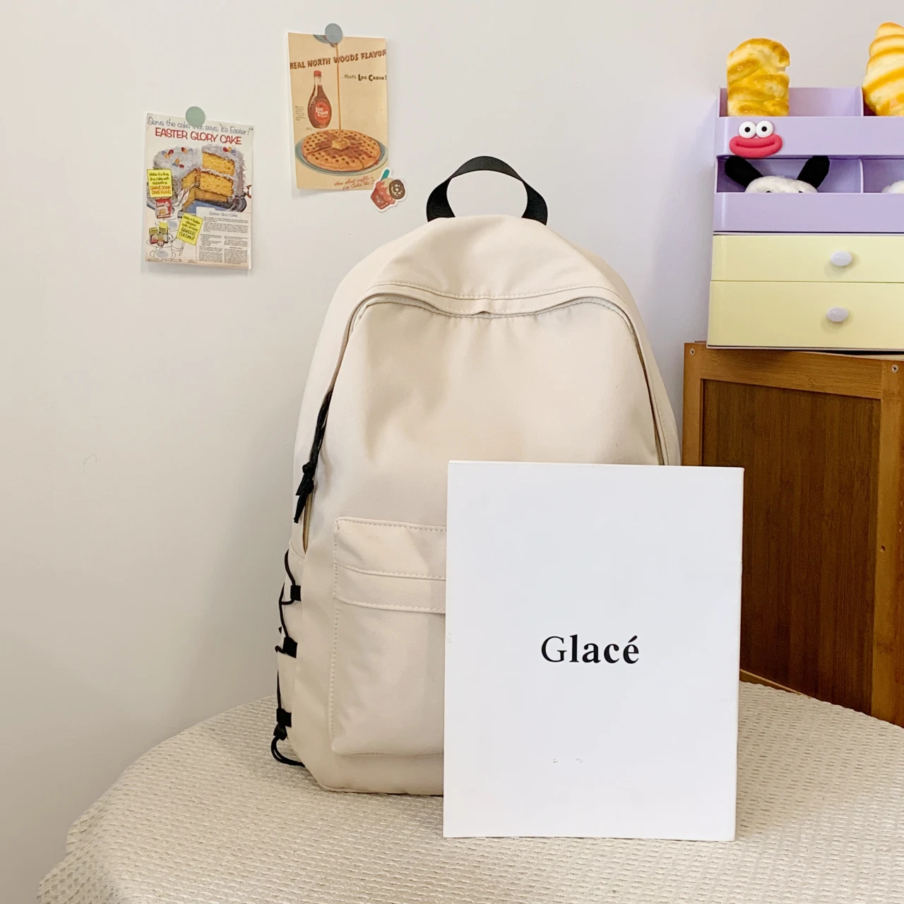 여아용 한국형 대용량 솔리드 컬러 백팩(한국어 버전), 남아용 다용도 학교가방(고등학생 사이즈), d