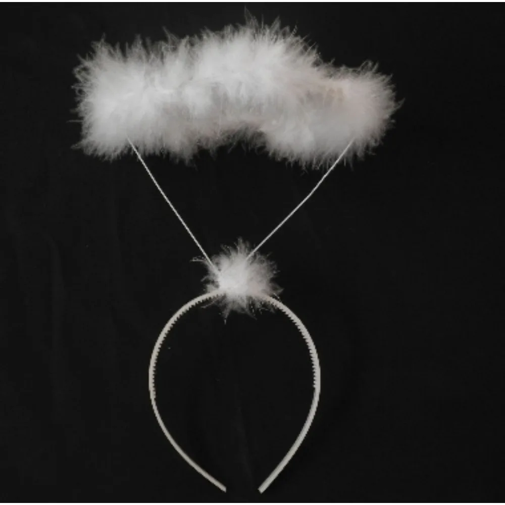 

PESENAR Halloween Christmas Angel Wings Little Magic Fairy Angel Head Ring Headdress Feather Holiday party accessory