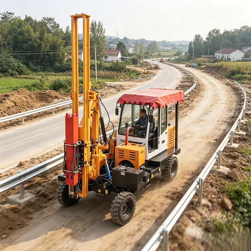 Export Standard Guardrail Pile Driver Qualified Machine For Overseas Road Construction Trade