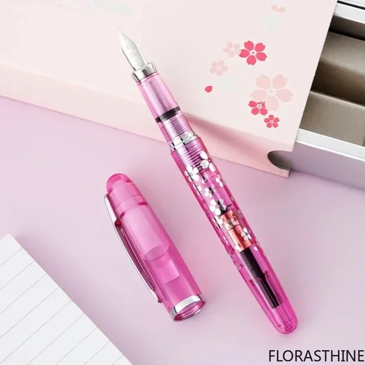 Original Platinum Pgb-3000a Sakura Limited Edition Demonstration Pen Fountain Series Transparent Crystal Pink Writing Gift