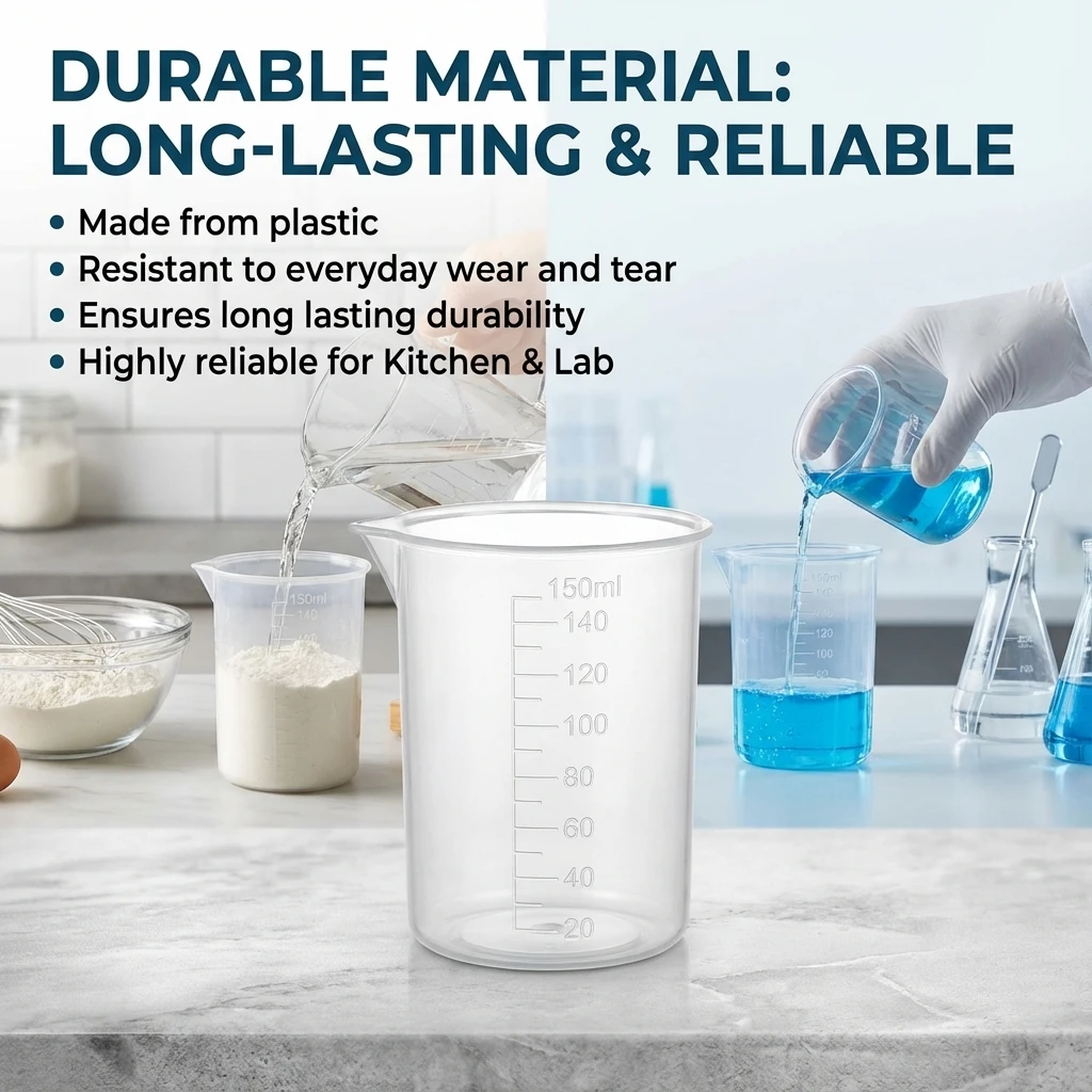 Transparent Plastic Measuring Cup 150ml Precise Liquid Container Durable Easy To Clean For Kitchen Lab Use