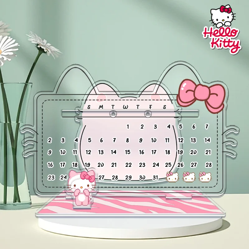 17cm hellokitty calendário bonito ornamento acrílico reciclagem calendário reutilizável insnote board desktop presentes essenciais sanrio kawaii