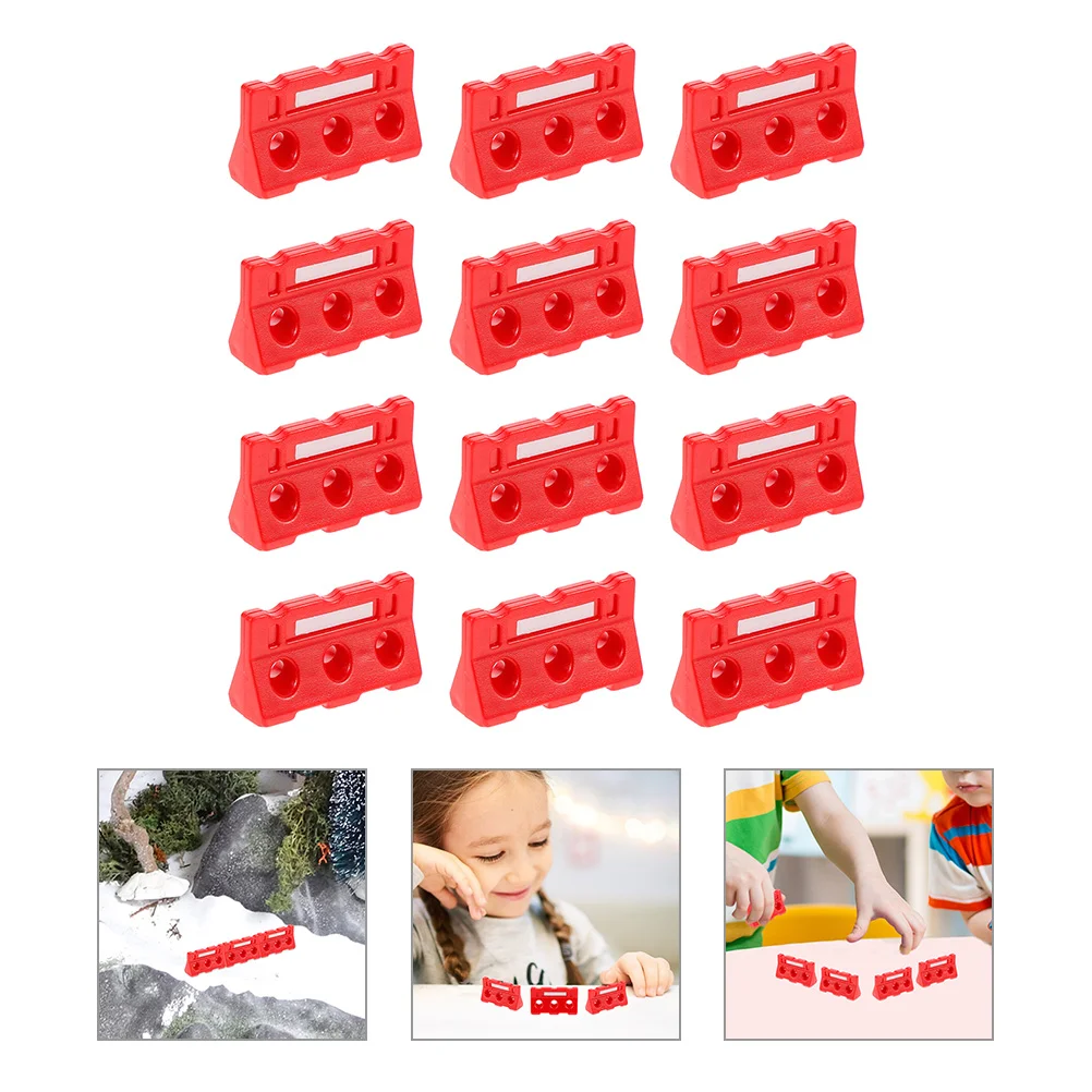 

12 Pcs Street Signs Playset Traffic Fences Toy Sand Table Road Cones for Kids Abs Miniature Barricade Models