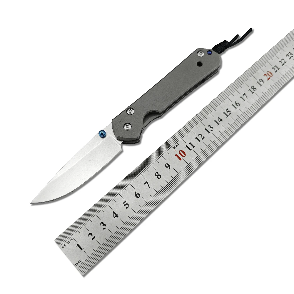 1PC Titanium Alloy Folding Knife D2 Steel Blade Outdoor Camping Tactical Self-defense Hunting Knife and Multi-functional Tool