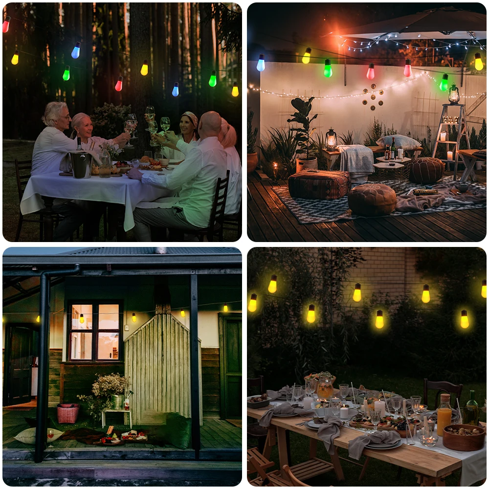 Imagem -03 - Festoon Led Solar Lâmpada String Luz Fada Led ao ar Livre à Prova Impermeável Água para Festa de Natal Jardim Decorativo Guirlanda Lâmpada Rua Pátio