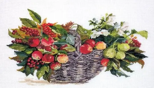 

fruit in basket,Counted Cross Stitch 14CT Cross Stitch Sets Wholesale cartoon Cross-stitch Kits Embroidery Needlework