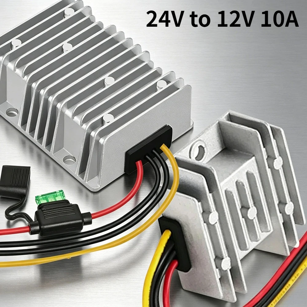 DC 24V Step Down to 12V 10A Waterproof Power Transformer Regulator Power Supply Module Buck Transformer for Golf Cart for klifts
