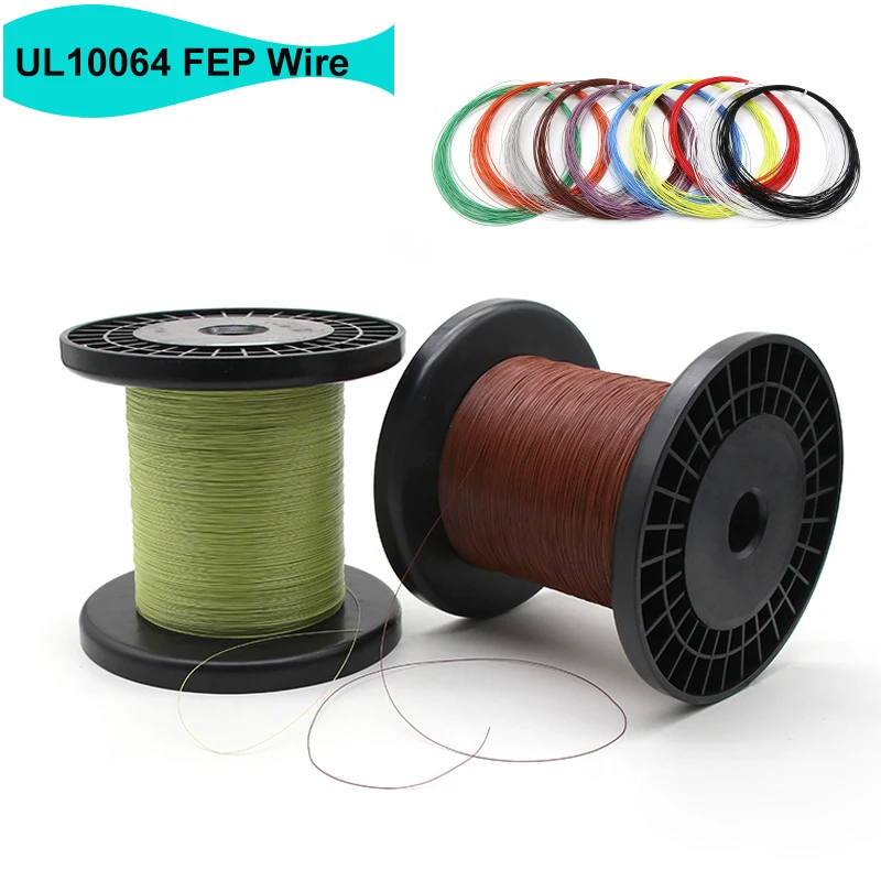 10/20/50/100m UL10064 PTFE Wires 40/36/34/32/30/28/26AWG Ultra Fine Micro Litz Soldering FEP Insulation Tinned Copper Cable