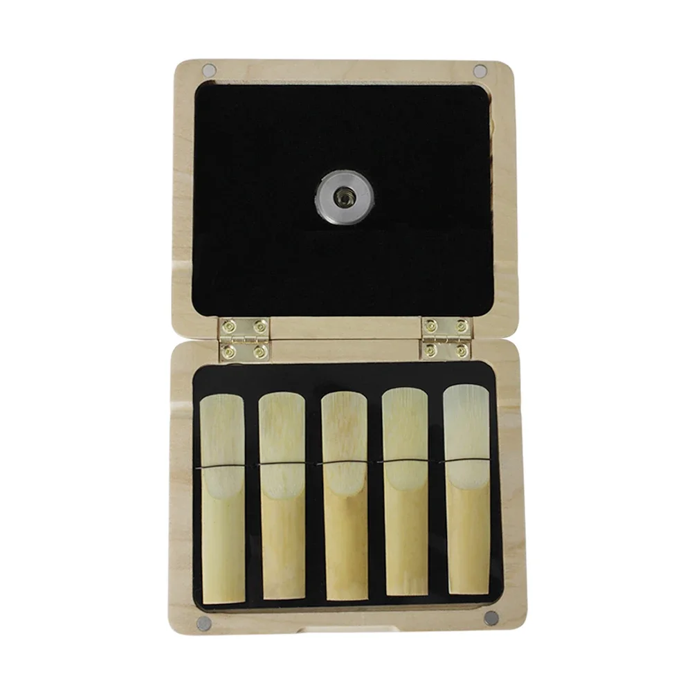 Reeds Storage Box Sax Saxophone Clarinet Reed Wooden Waterproof Sax Alto With Hygrometer High Quality Can Hold Five Reeds Case