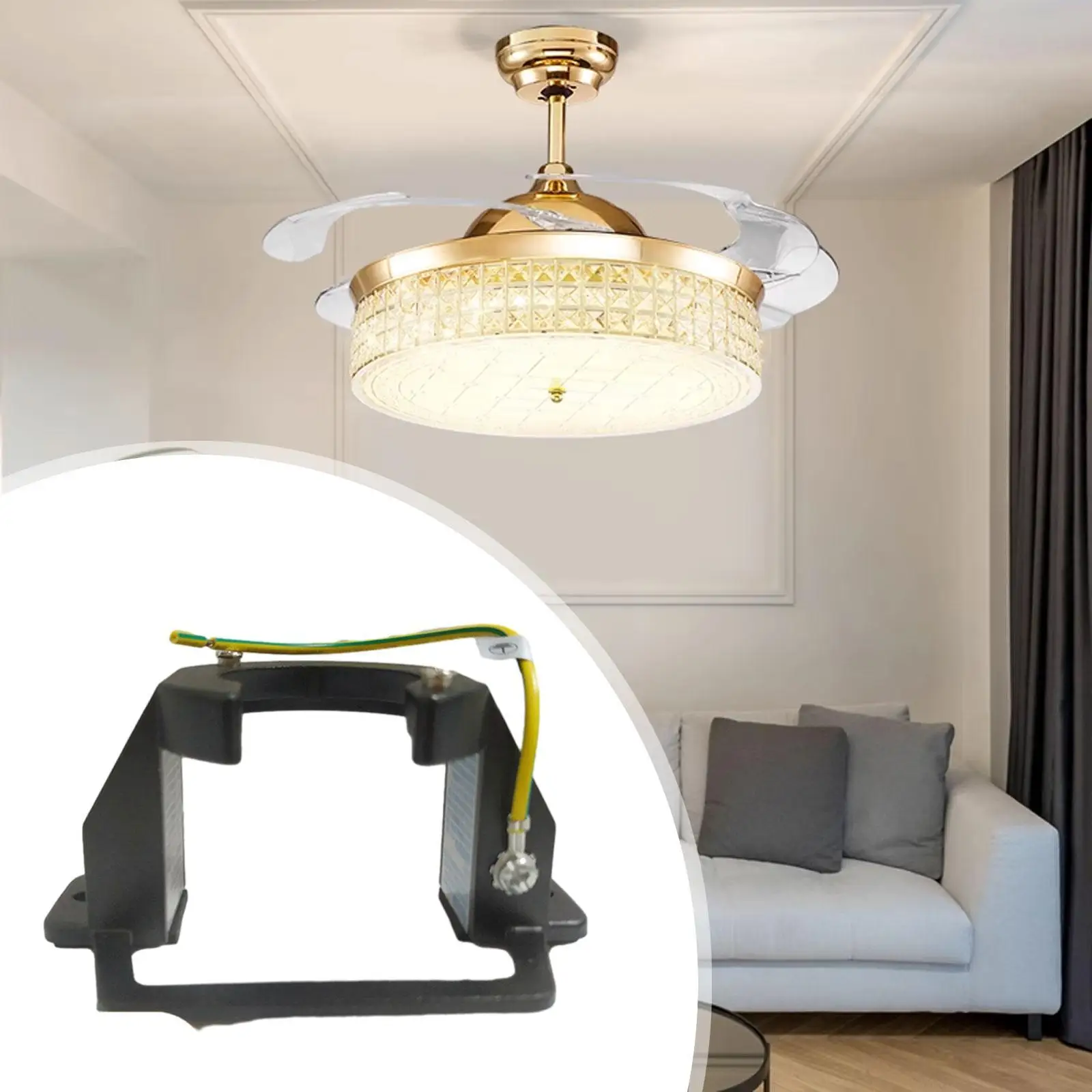 

Ceiling Fan Mounting Bracket Light Fixtures Base Black Support Mount Bracket