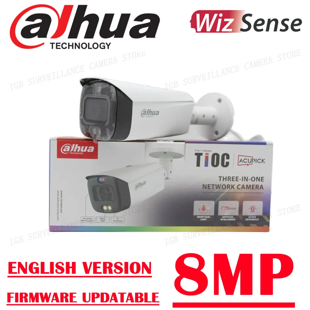 dahua iluminacao dupla dissuasao ativa focal fixa bala ir 30m camera wizsense bidirecional ipc hfw3849t1 as pv 8mp 01