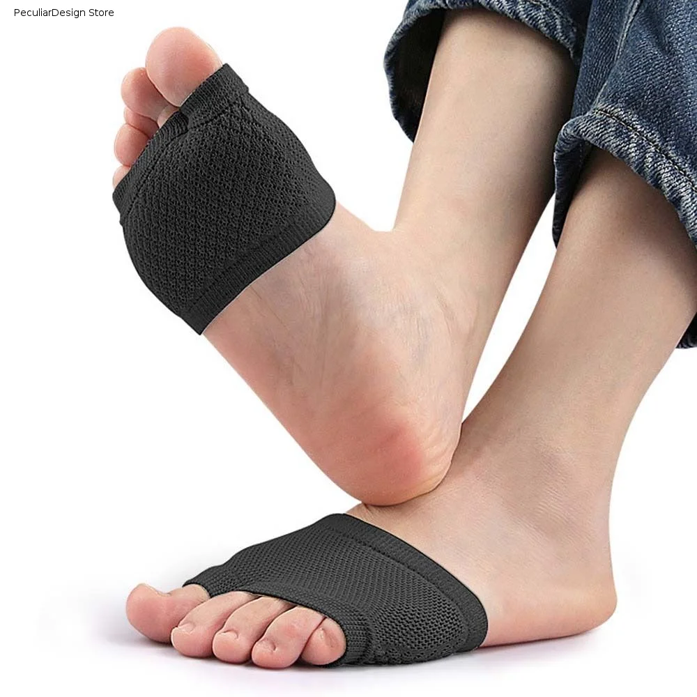 Two Toes Splitter Half Palm Socks Support Forefoot Prevent Abrasion Toe Separator Socks Elasticity Short Socks Foot Care Tools