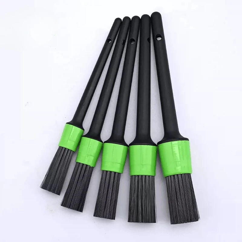 5Pcs Detailing Hard Bristle Brush Set Cleaning Brushes For Wheel Gap Motorcycle Interior Exterior Dust Dirt Removal Clean Tools