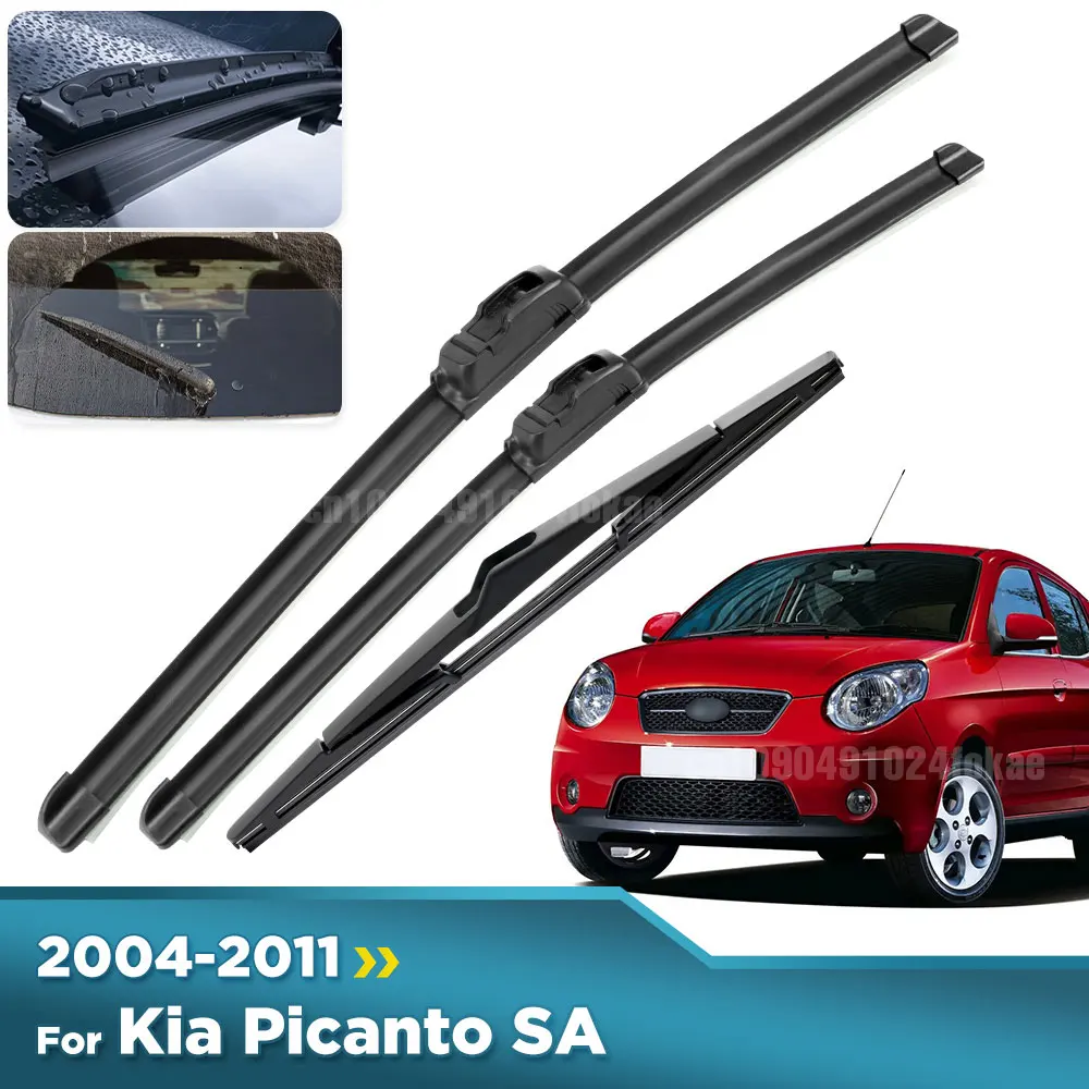 

For Kia Picanto SA 2004-2011 2005 2006 2007 2008 Wiper Front&Rear Wiper Blades Windshield Windscreen Window Brushes 22"+16"+12"