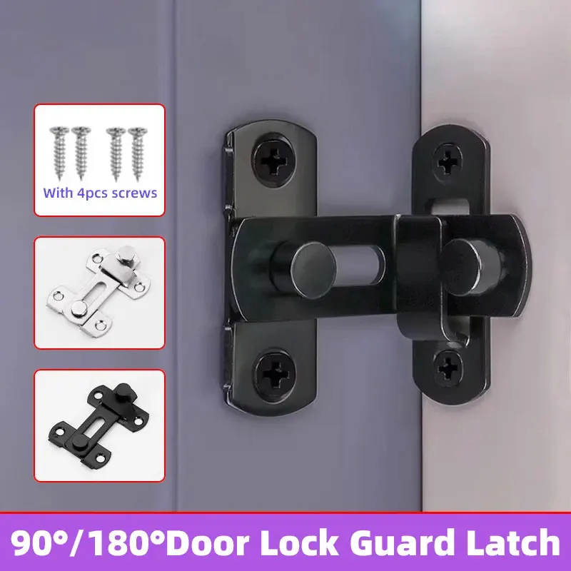 Universal Sliding Barn Door Latch Door Bolt 90 180 Degree Toggle Latch Wine Cooler Closet Window Door Latch Plug