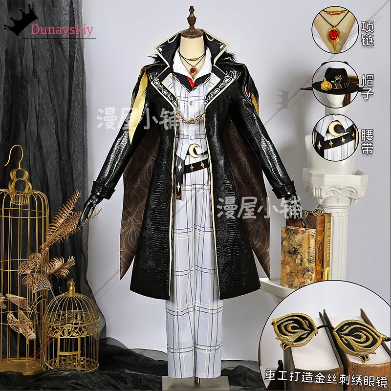 Game Identity V Prospector Cosplay Costume Vintage Medieval Cape Knight Uniform Ravenous Role-playing Wig Shoe Prop Suits S-3XL