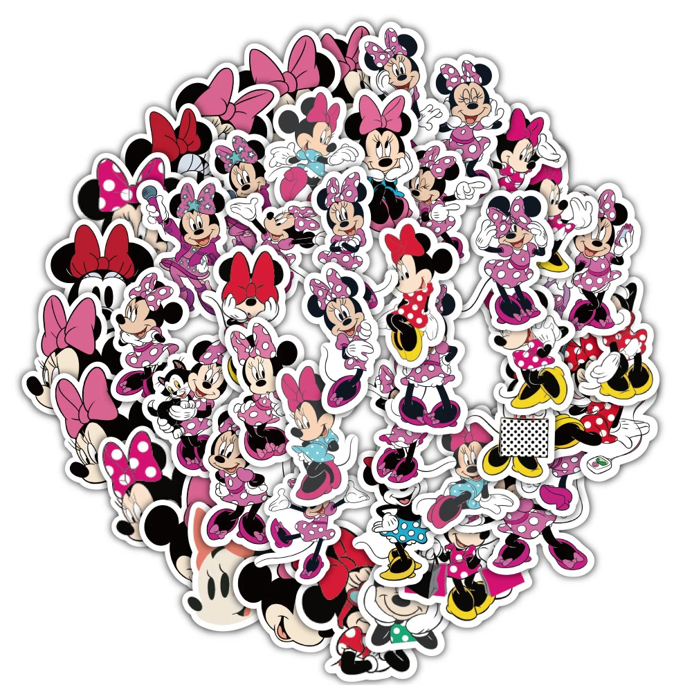 10/30/64 قطعة ديزني ميكي ماوس أنيمي ملصقات لطيف ميني ماوس ملصق DIY بها بنفسك محمول الأمتعة سجل القصاصات الكرتون الشارات مقاوم للماء #1