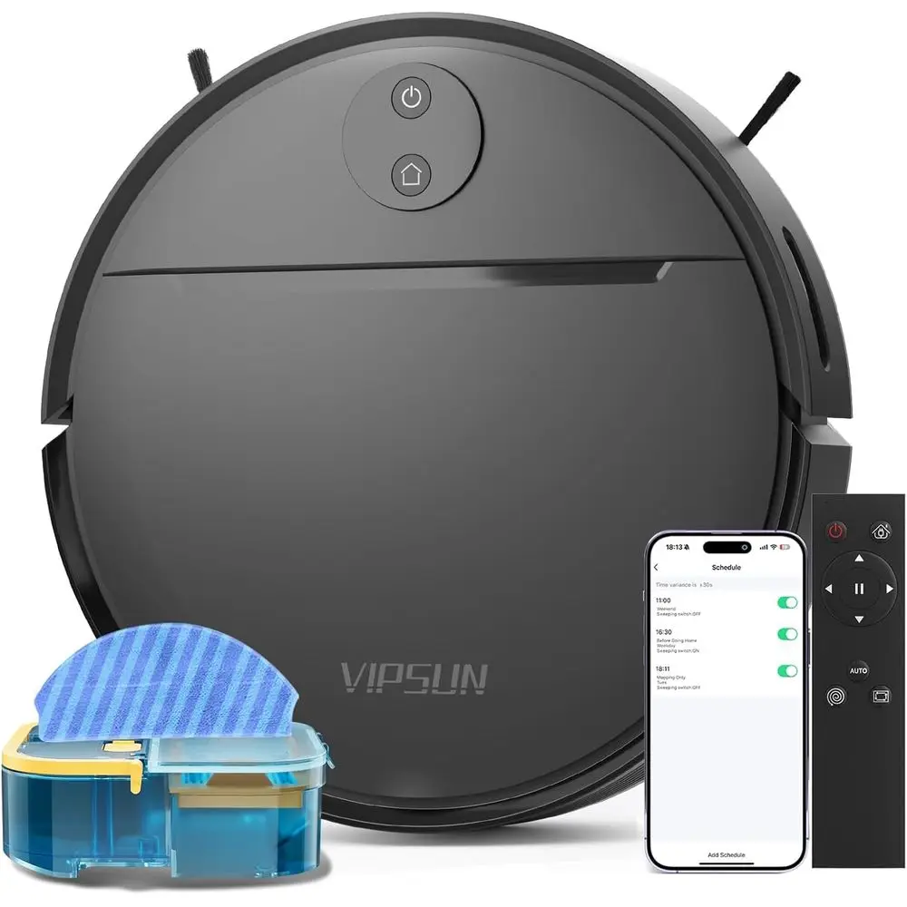Robot Vacuum and Mop Combo with 4000Pa Suction, APP/Voice/Remote Control, Robotic Vacuums with Personalized Adjusent Setting, Se