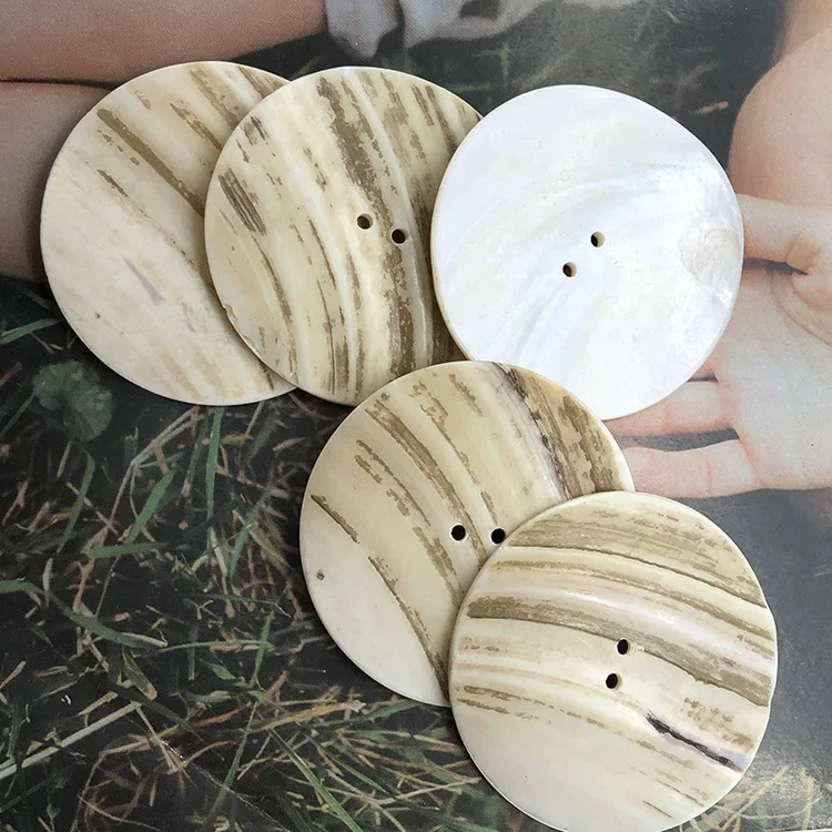 2PC Excellent Natural White Mother of Pearl Round 2-holes Flatback Buttons Sewing Supplies Crafts DIY Shirt Scrapbook Accessory