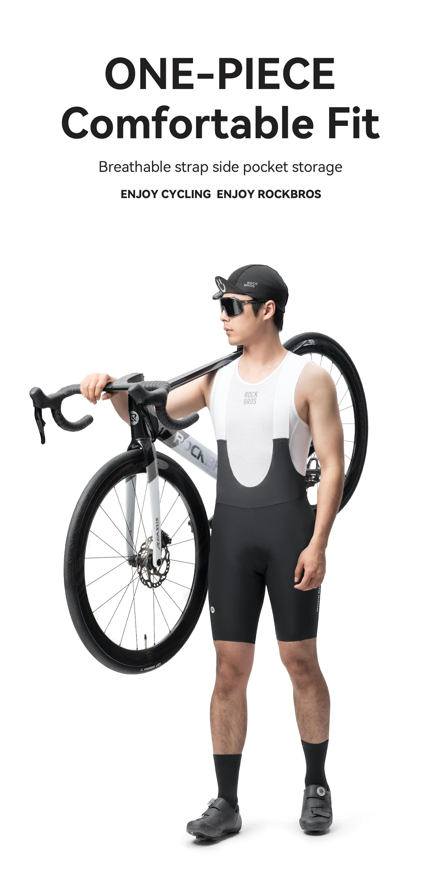 ROCKBROS Fahrrad-Trägerhose Nahtlos Herren Fahrradhose 6 Stunden 500 km Fahrt Sommer MTB Rennradhose Pufferzone Fahrrad-Tights – Detail 1