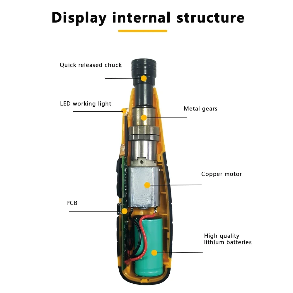 Cordless Electric Screwdriver USB Hybrid Screwdriver Drill Rechargeable Li-ion Battery Mini Power Tools Led Light Maintenance