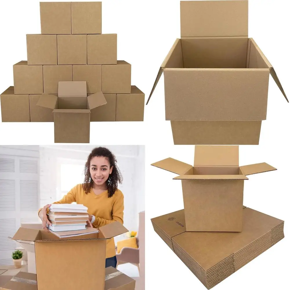

Heavy-Duty 275lb Corrugated Boxes, 15-Pack, 12x12x12 Inches, Brown for Shipping, Packing & Storage