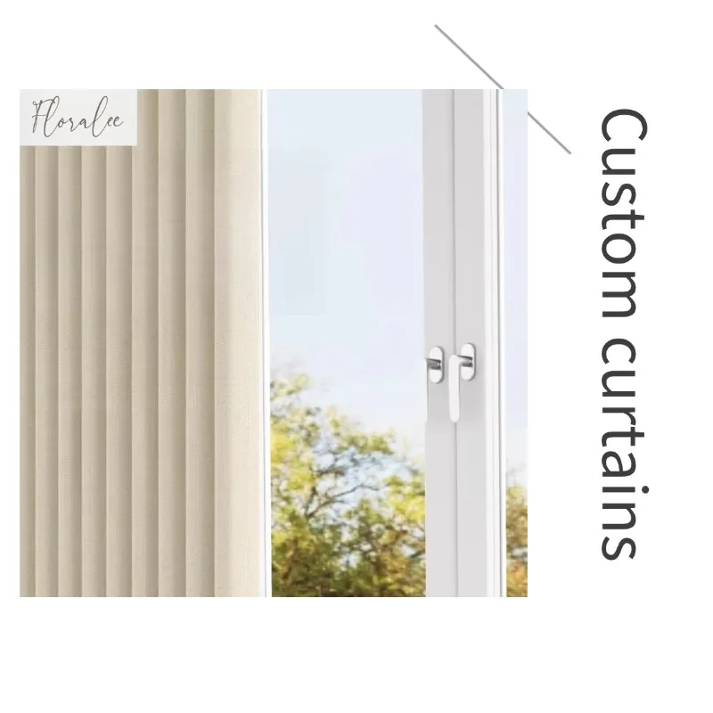 High Shading Double-sided Chenille Snake-shaped Cream Feng Shui Ripple Eco-friendly Curtains for Living Dining Room Bedroom
