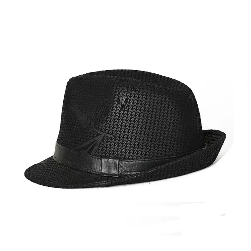 Winter Genuine Leather Suede Print Black Top Hats For Men/Women British Gentlemen Wide Brim Stetson Fedoras 55-60cm Formal