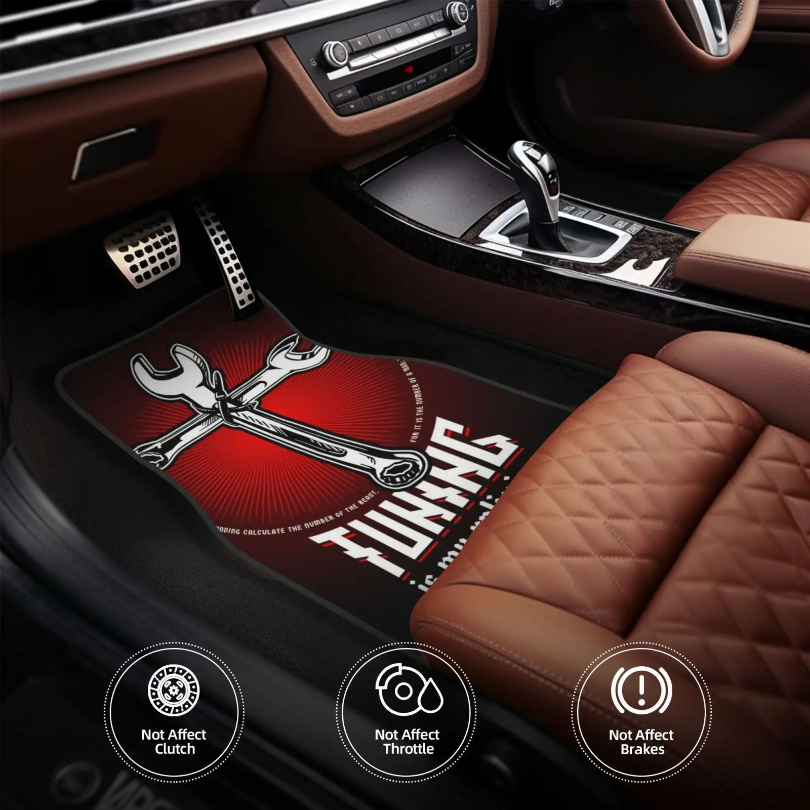 --4 قطع من سجادات السيارة - نمط JDM - سجادات أرضية مخملية كريستالية - مناسبة لأي مركبة #3