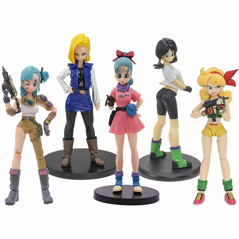 Anime Dragon Ball Z Styling Lunchi Bulma Android 18 Beautiful Girl PVC Action Figure Model Human Statue Toy Decoration Gift