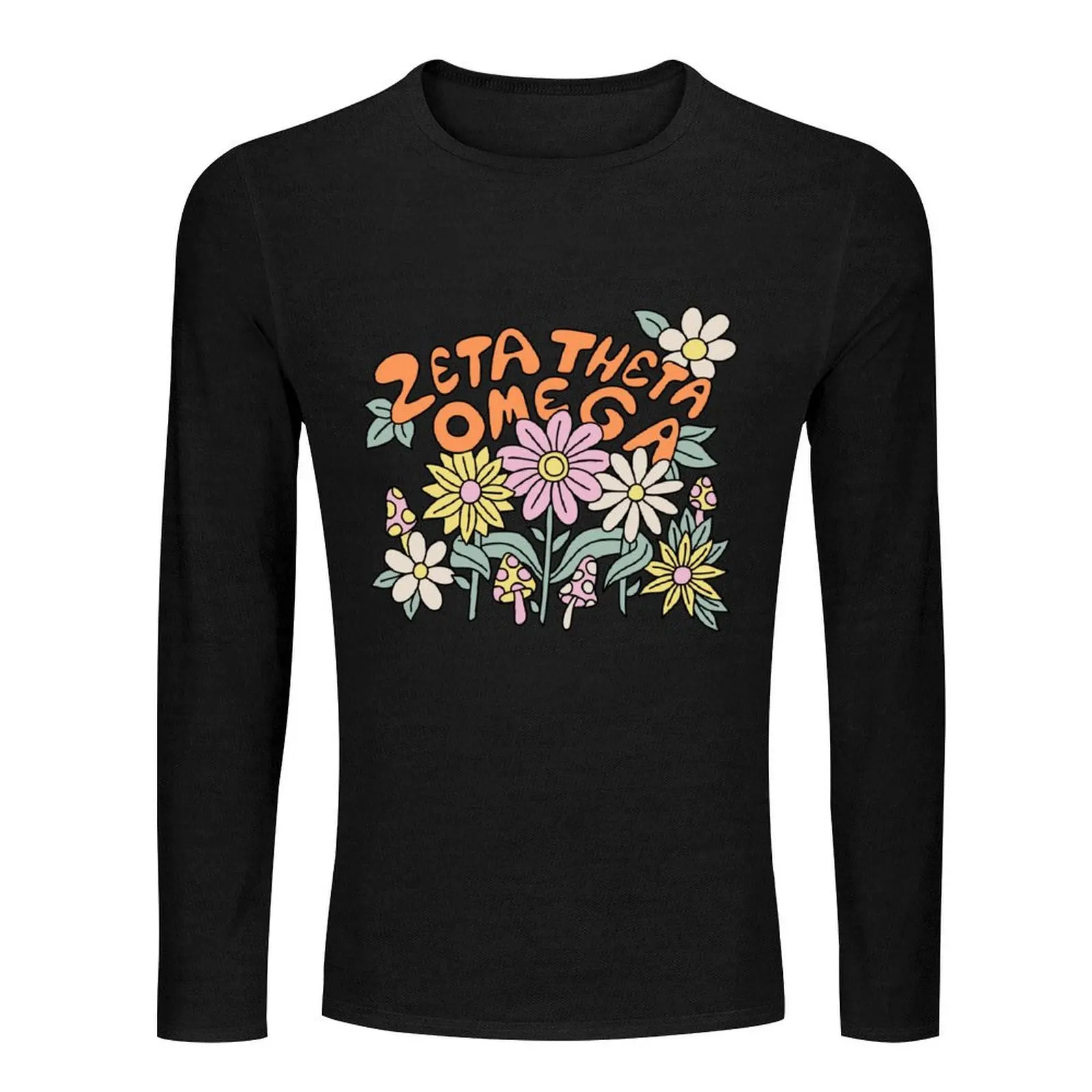 70's ZTO Flowers Long T-Shirt sports fan t-shirts plain t-shirt designer t shirt men