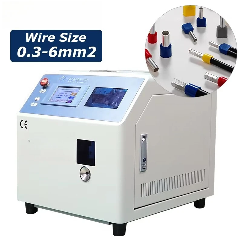 Автоматическая машина для обжима наконечников. Оборудование для зачистки и скручивания сервоприводов EW-5010. Обжимное оборудование для наконечников.