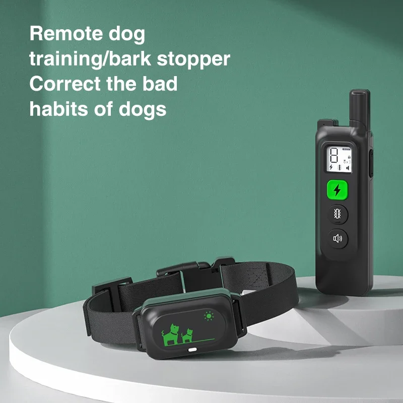 New Control Dog Training Collar Help Behavior Aids Anti Barking Electric Shocker With Shock Vibration Sound Remote  For Dogs