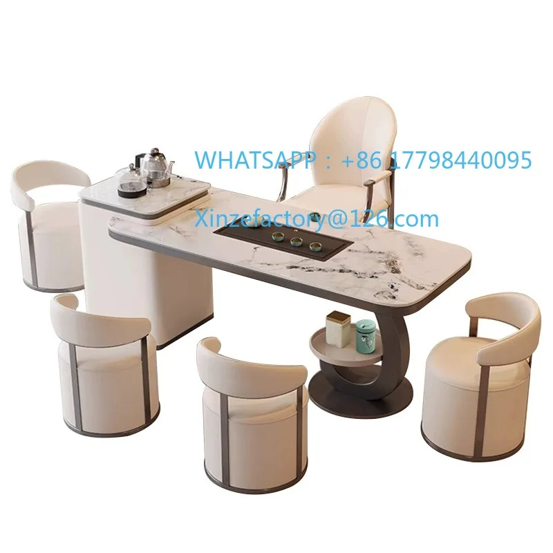 Mesa de chá e cadeira de kung fu italiana personalizável combinação simples e moderna mesa de chá de ardósia