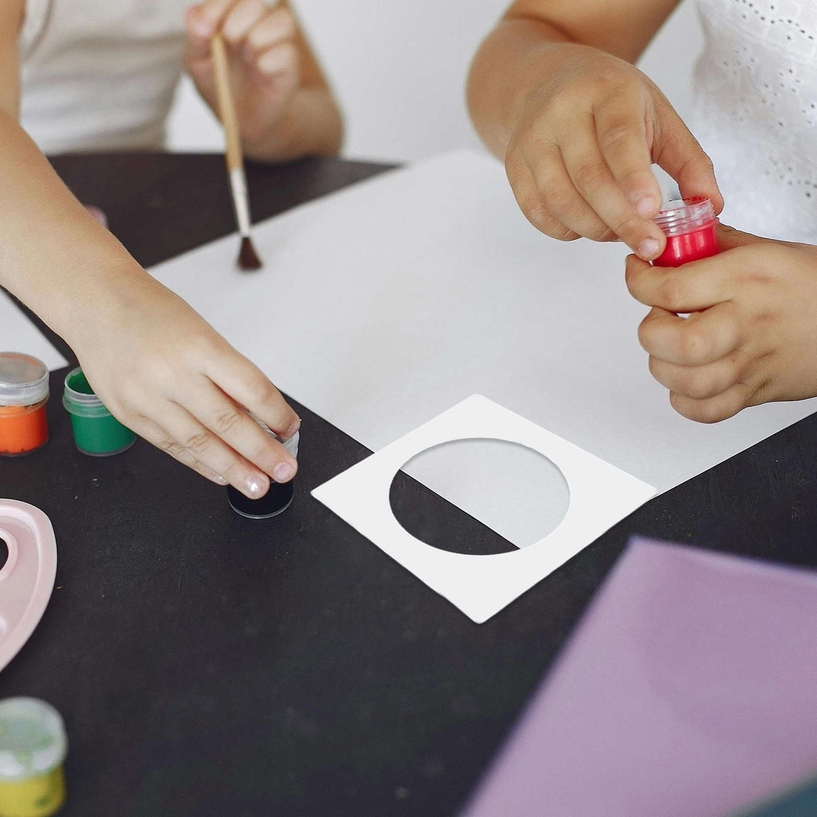 8 قطعة استنسل دائرة بلاستيكية ذاتية الصنع قوالب قابلة لإعادة الاستخدام للرسم الحرفية وسكرابوكينغ الأشكال الهندسية والمشروعات الفنية #2