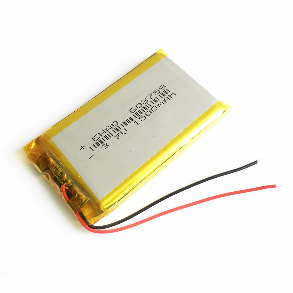 3.7V 1500mAh Lithium Polymer LiPo Rechargeable Battery 603759 + Plug For GPS DVD Tablet PC Video Game PAD E-books Mobile Phone