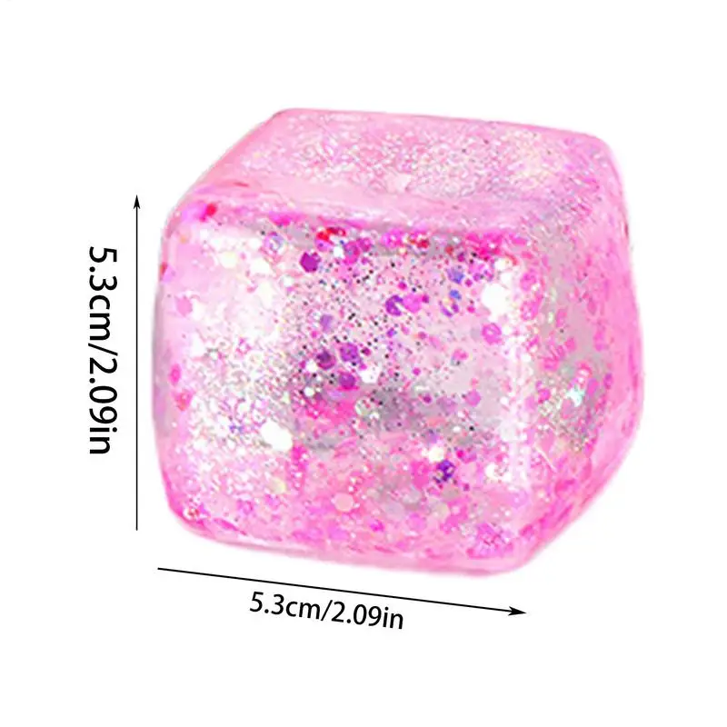 Cubo de juguete antiestrés para apretar, cubitos de hielo pequeños simulados, antiestrés, rebote lento, luz Polar, juguete de descompresión colorido para apretar