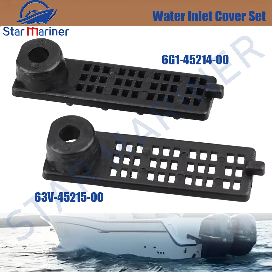 Juego de cubiertas de entrada de agua 6G1-45214-00 63V-45215-00 para motor fueraborda Yamaha 2T 6-15HP 4T F8-F20, reemplaza a Parsun Hidea 8-15HP