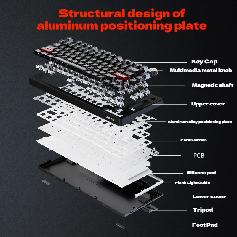 Dareu Ek75 Rt Magnetic Axis Mechanical Keyboard Aluminium Alloy Housing Quick Response Rgb Competitive Mode Gaming Keyboard Gift
