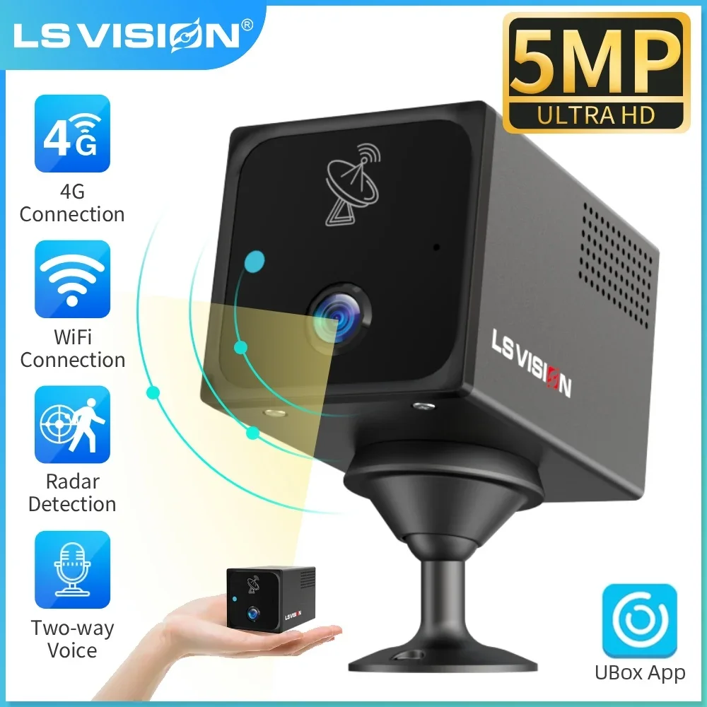 

LS VISION 6MP Ubox 4G Мини-камера Радар Обнаружение Wi-Fi Камера безопасности Внутренняя камера видеонаблюдения Низкая батарея Камера