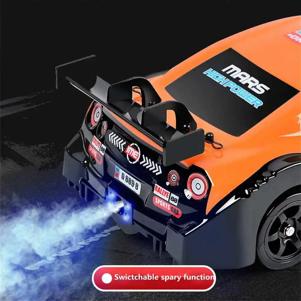 1/20 Scale Brushless RC Racing Sports Car 2.4G  4WD Remote Control Drift Spray Car High Speed Alloy Metal Model Vehicle for Kids