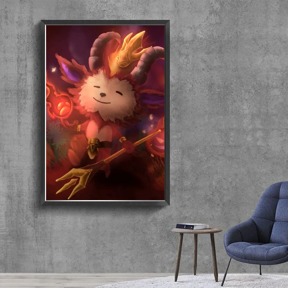 League of Legends Teemo DIY Sticky Poster Whitepaper Prints Posters Artwork Nordic Home Decor