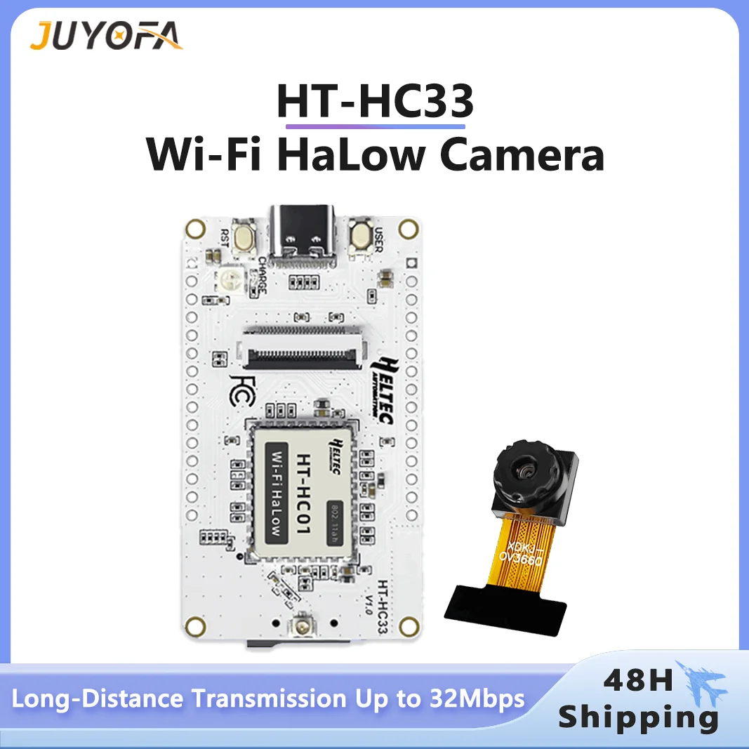 HT-HC33 Based On ESP32-S3 MCU Wi-Fi HaLow Module Camera Development Board 24GHz Sub 1GHz MESH Access IoT Speeds of Up to 32 Mbps