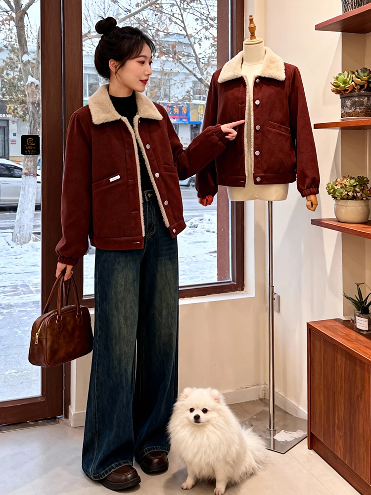 캐주얼 루즈핏 여성용 오트 다운 재킷 지퍼 스탠드 칼라 패딩 코트 패셔너블 컬러 겨울 아우터웨어