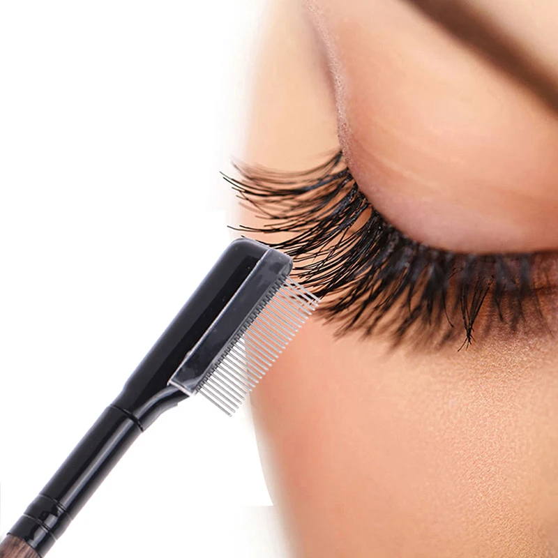 1PC Eyelash Comb Black Eyelashes Extension Eyebrow Metal Combs Brush Eye Lashes Beauty Cosmetic Makeup Tools