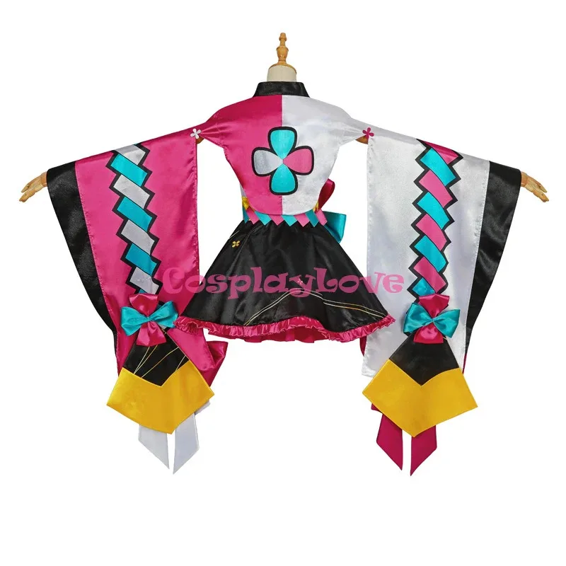 QQ98CosplayLove Miku 2020 Magical Mirai 코스프레 의상 크리스마스 할로윈을위한 헤드폰이있는 귀여운 빨간 드레스