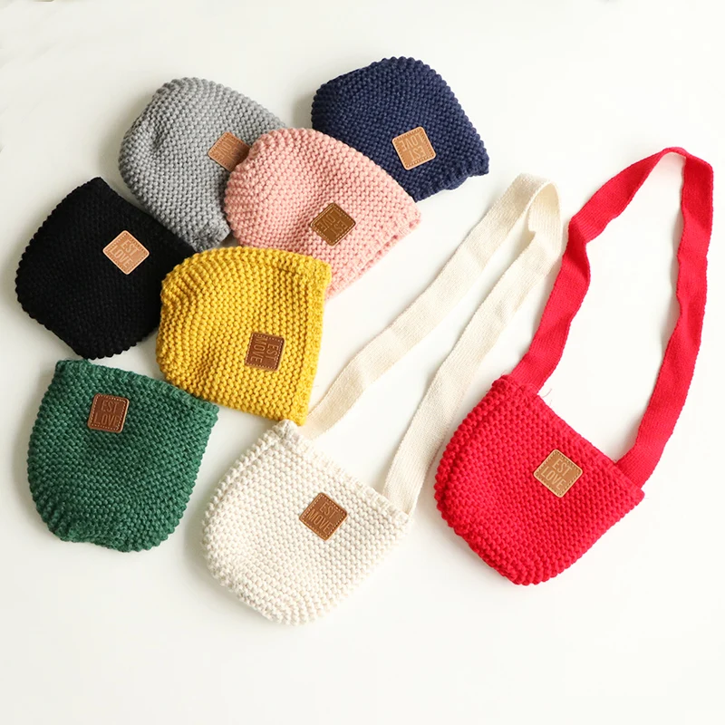 Children\'s bag women\'s fashion western style crossbody bag knitting decorative bag pocket money bag boys and girls single should